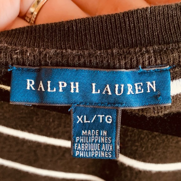Ralph Lauren Black and White Striped tee XL - Picture 3 of 5